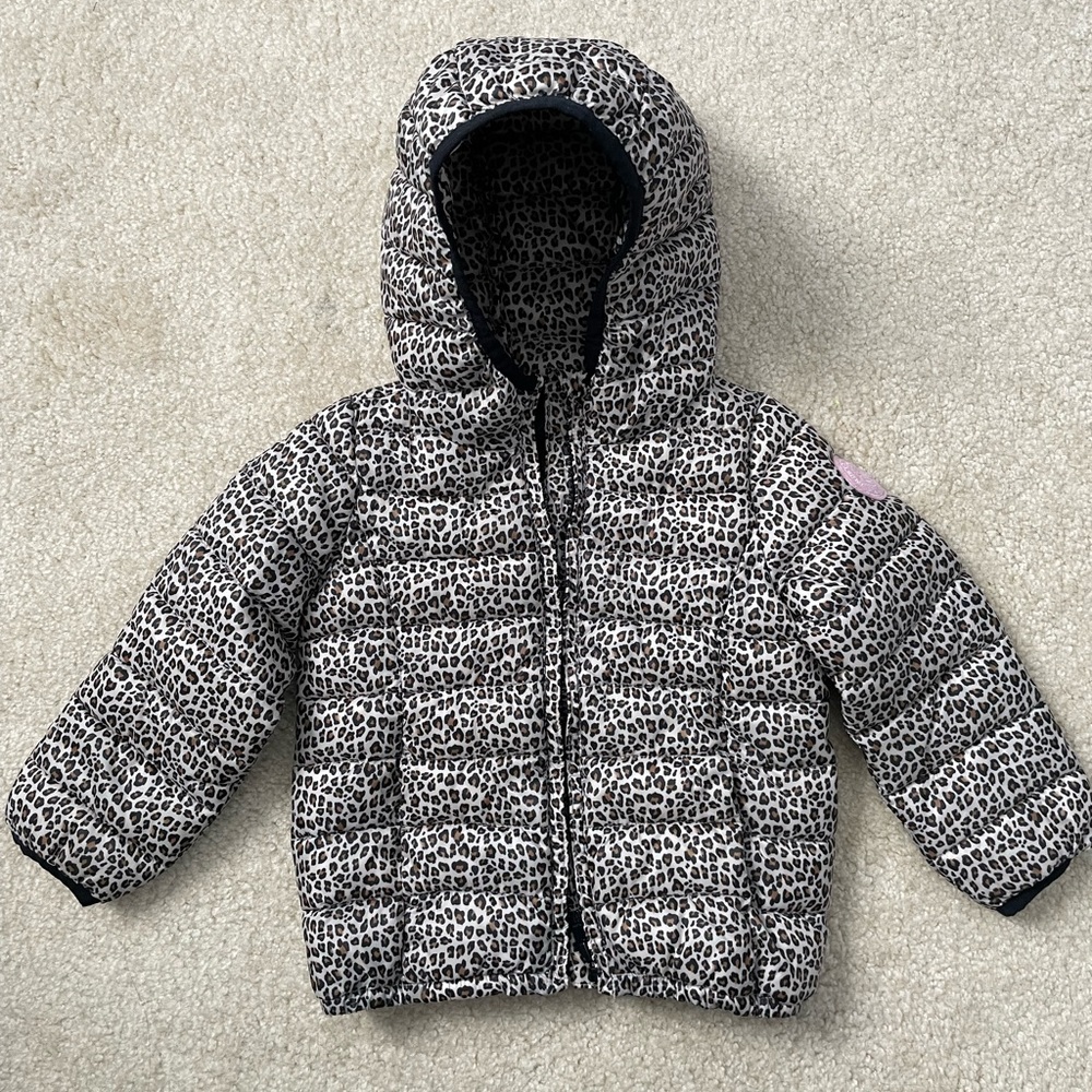 Puffy Leopard print kids lightweight jacket